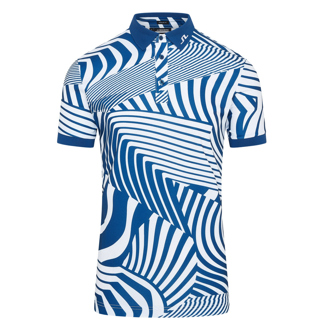 J Lindeberg Tour Tech Print Golf Polo Shirt GMJT11344