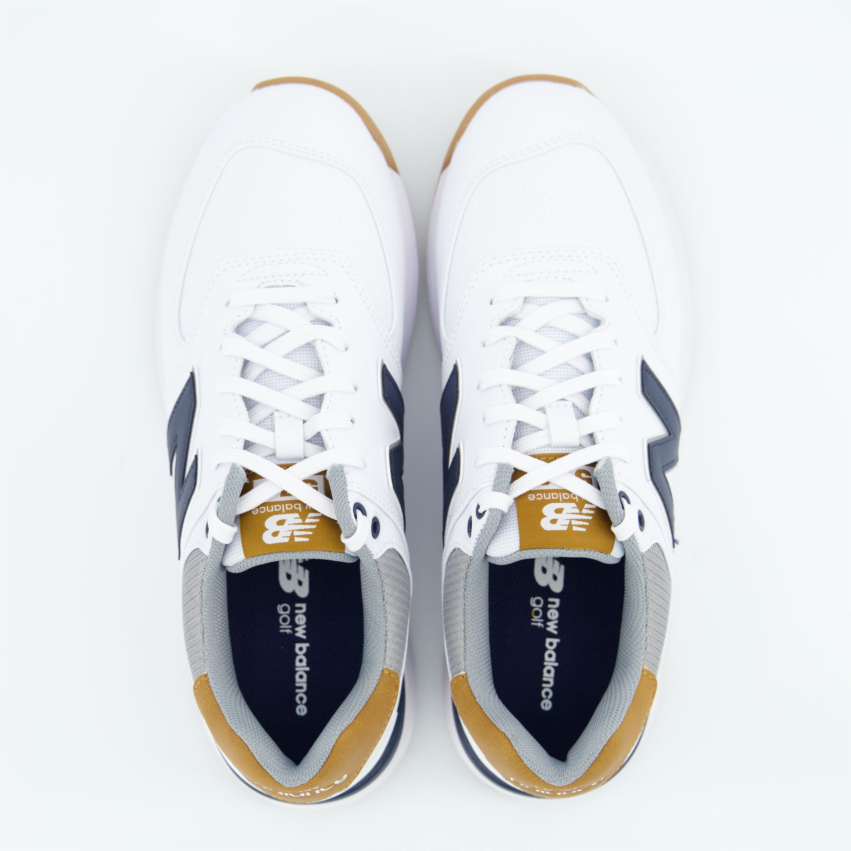 New Balance 574 Greens Golf Shoes White Navy Clarkes Golf