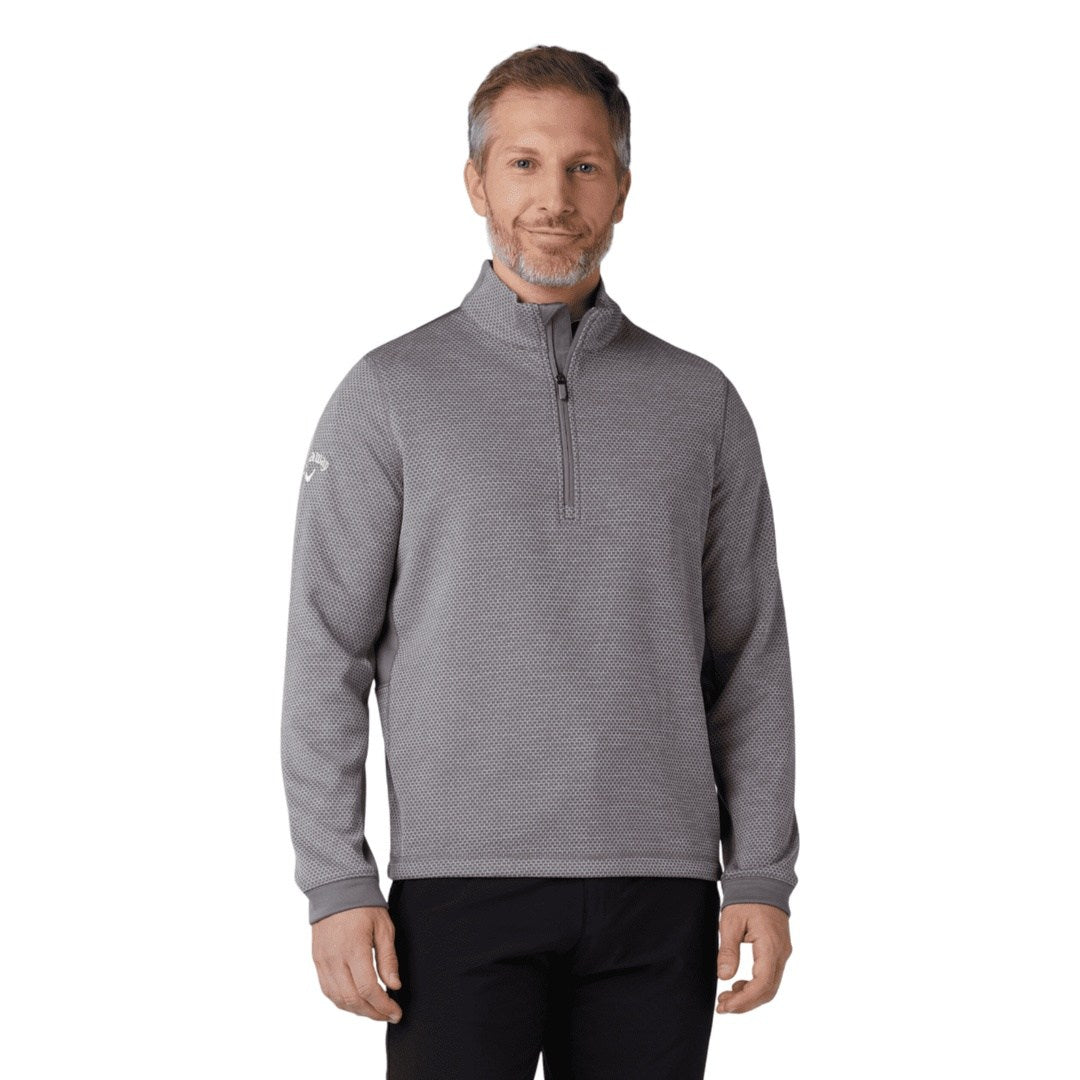 Callaway Hex Textured 1/4-Zip Golf Fleece CGKFD040 | Grey – Clarkes Golf