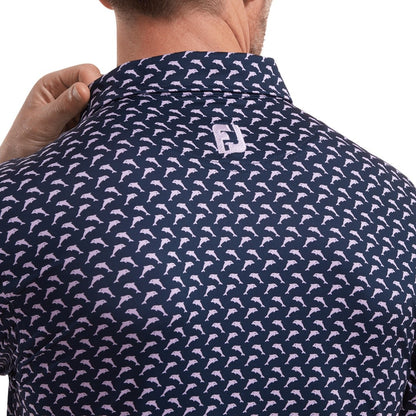 FootJoy Leaping Dolphins Print Lisle Golf Shirt 88351