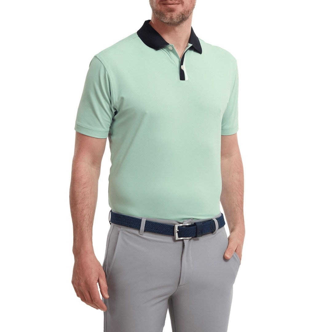 FootJoy Solid Stripe Placket Pique Golf Shirt 88380