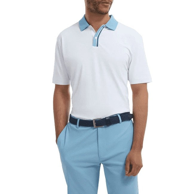 FootJoy Solid Stripe Placket Pique Golf Shirt 88382