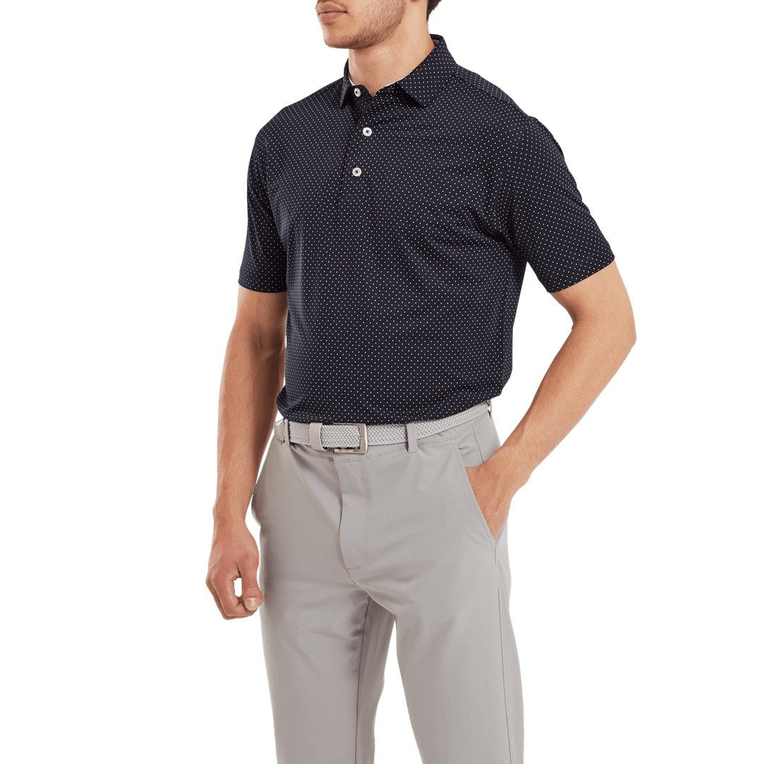 FootJoy Stretch Lisle Dot Golf Polo Shirt 81675