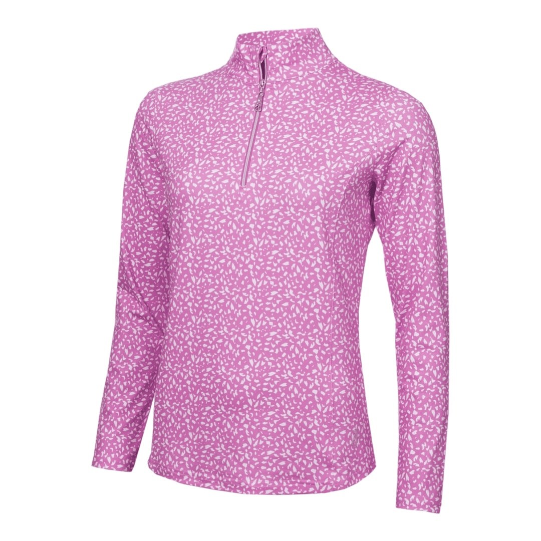 Green Lamb Ladies Keva Printed Zip Golf Top AG23984