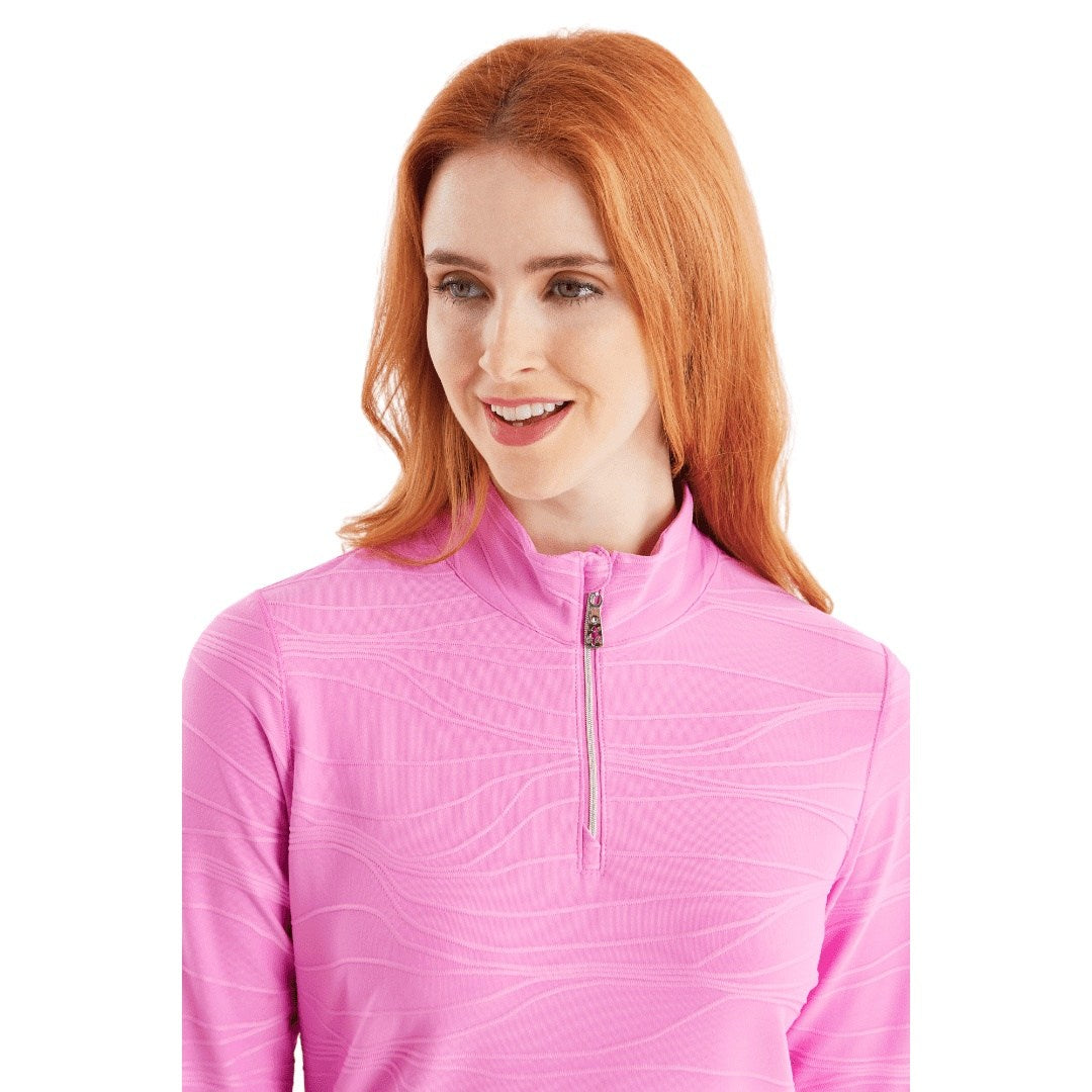 Green Lamb Ladies Kizzy Linear Zip Neck Golf Top AG23987