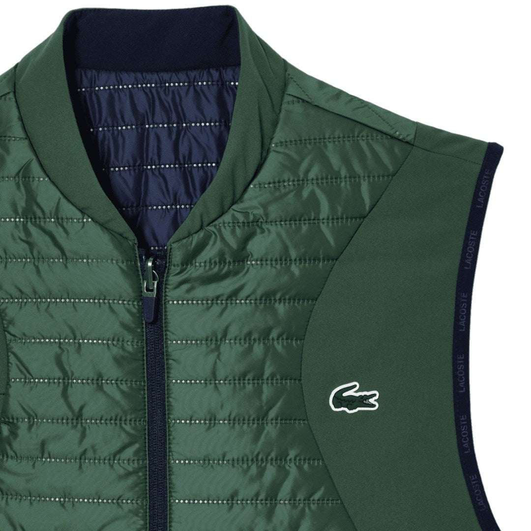 Lacoste SPORT Padded and Reversible Golf Vest BH9266 Dark Green Navy Clarkes Golf