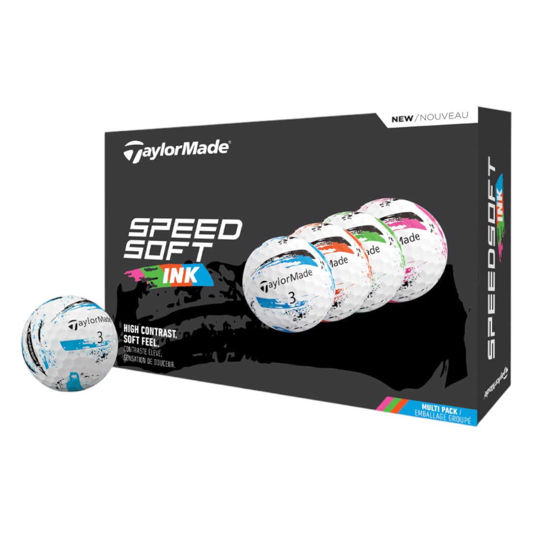 TaylorMade 2025 Speed Soft Ink Golf Balls | Multi