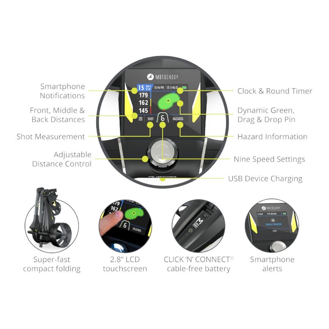 Motocaddy 2024 M3 GPS Electric Golf Trolley | 36 Hole Lithium Battery