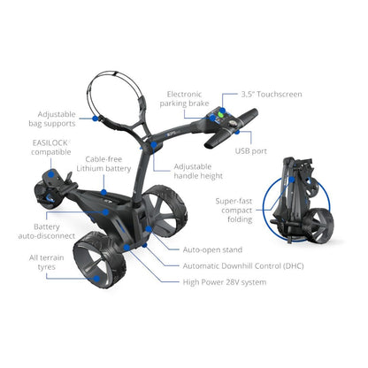 Motocaddy 2024 M5 GPS DHC Electric Golf Trolley | 36 Hole Lithium Battery