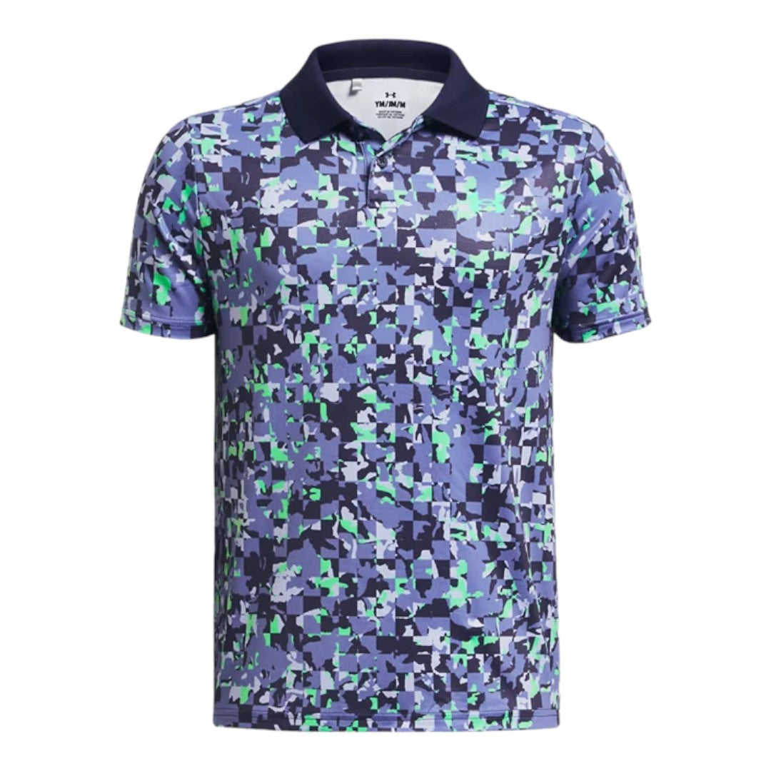 Junior Under Armour Performance Printed Golf Polo Shirt 1377349