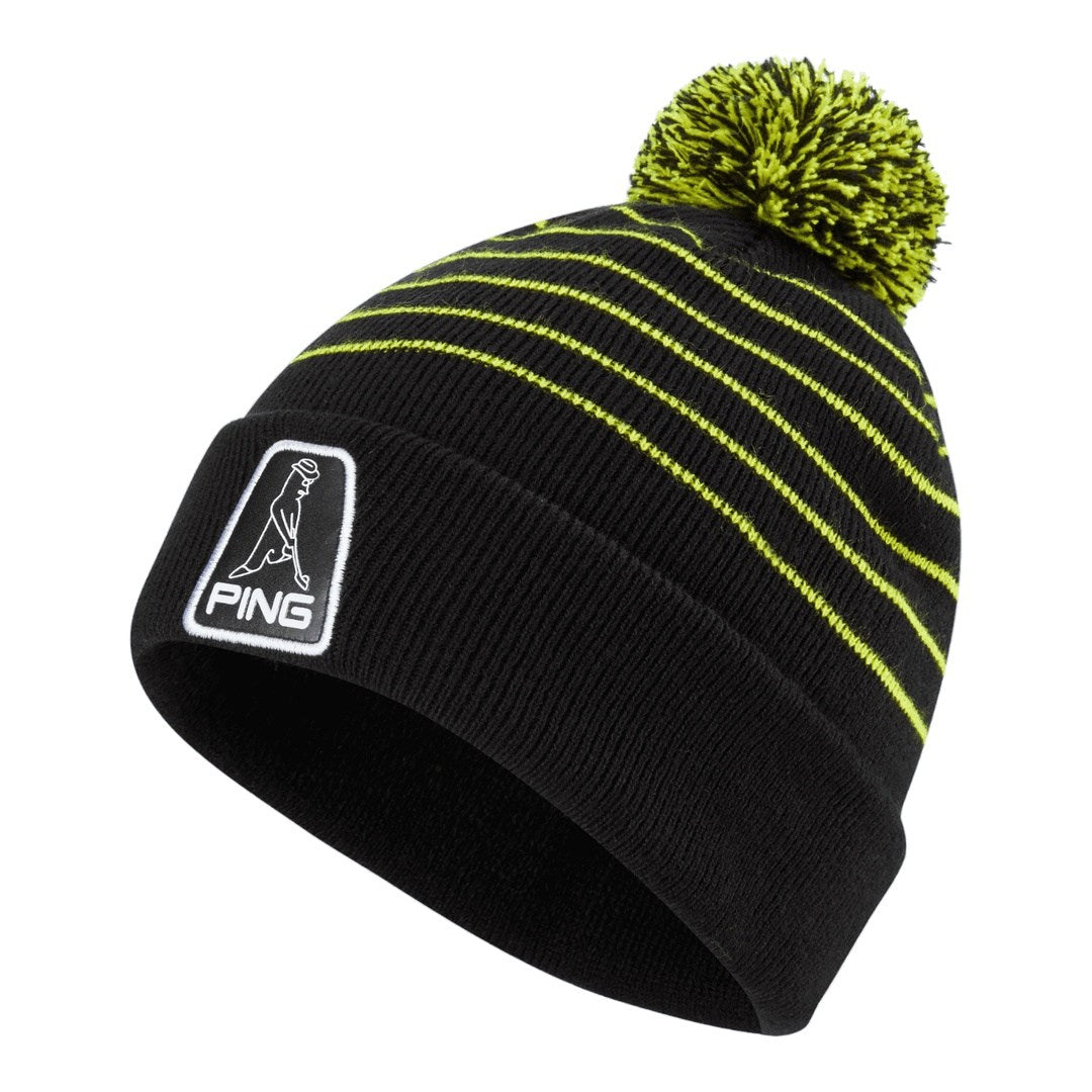 Ping Mr Ping Bobble Golf Beanie P03561 Black/Neon Yellow