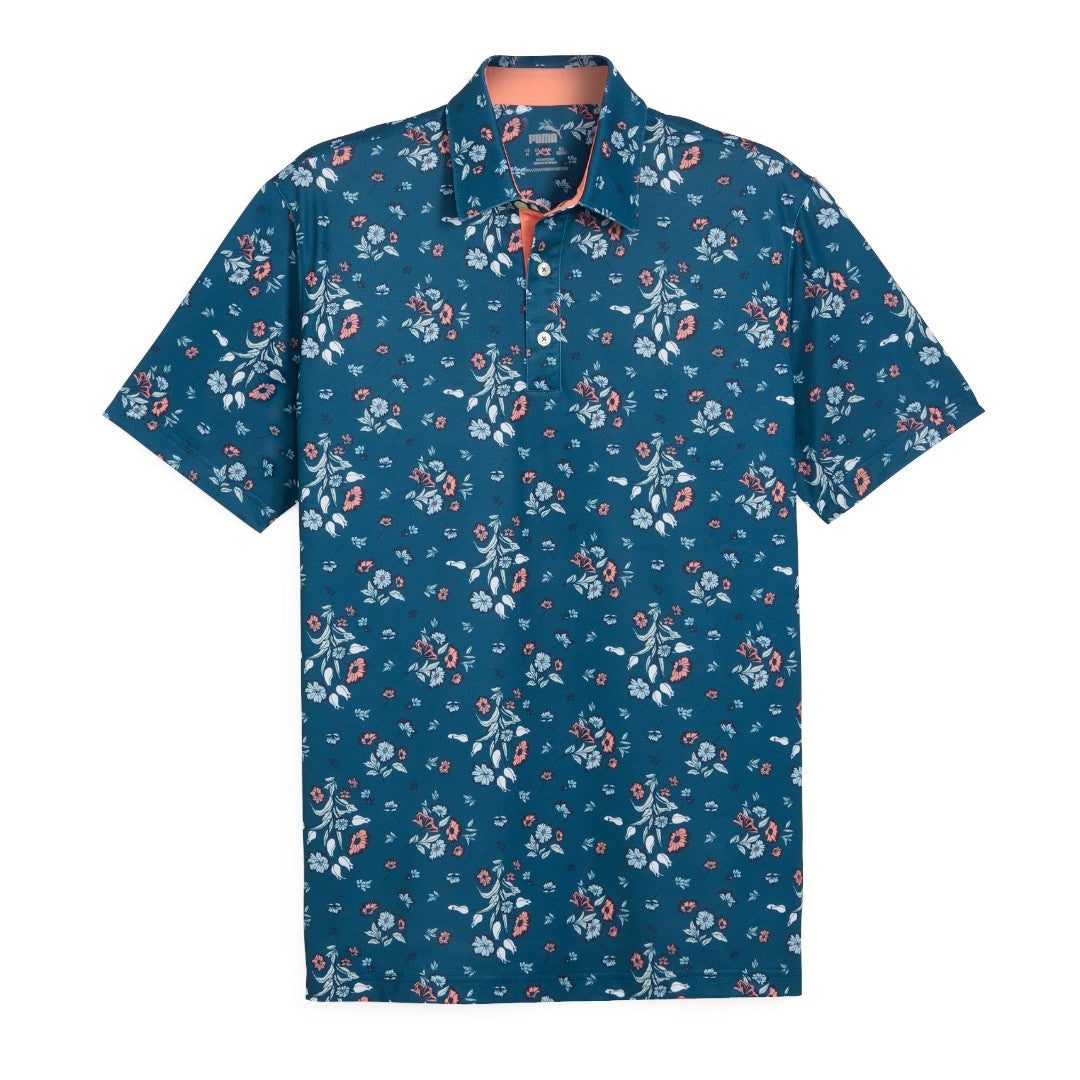 Puma Aloha Golf Polo Shirt 621556 Blue Clarkes Golf