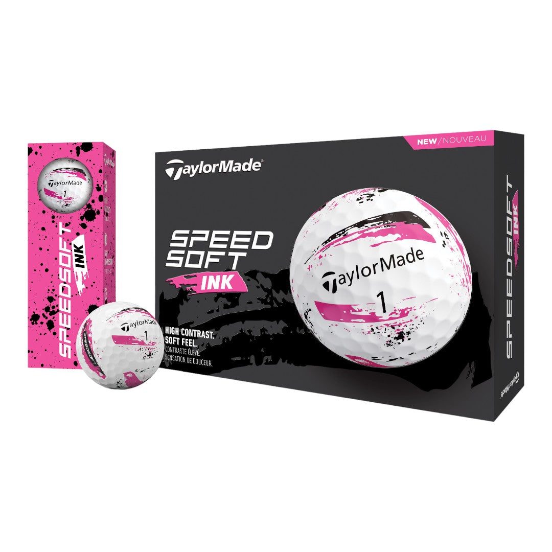 TaylorMade Speed Soft Ink Golf Balls | Pink