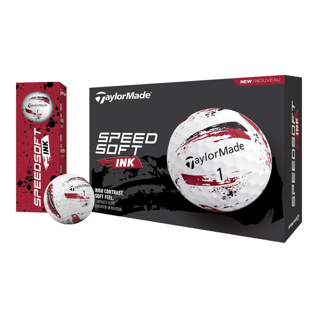 TaylorMade Speed Soft Ink Golf Balls | Red