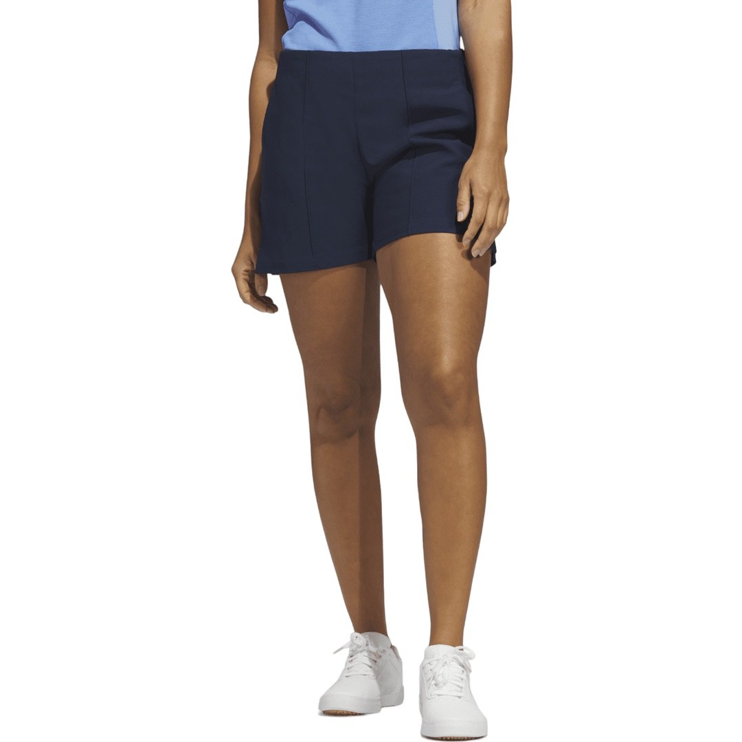 adidas Ladies Pintuck 5 Inch Pull On Golf Shorts HY4091 Navy Clarkes Golf