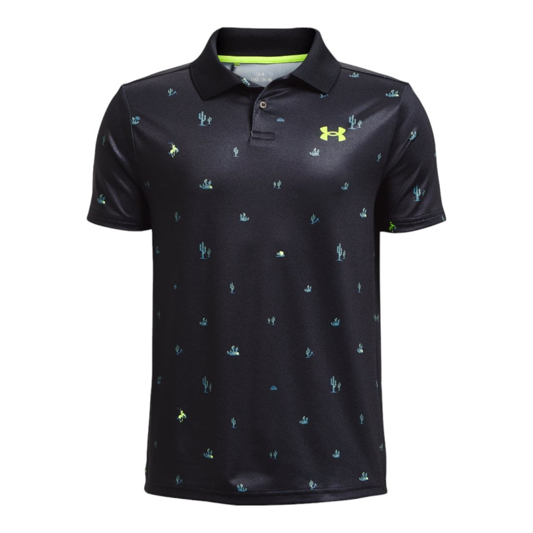 Junior Under Armour Performance Printed Golf Polo Shirt 1377349