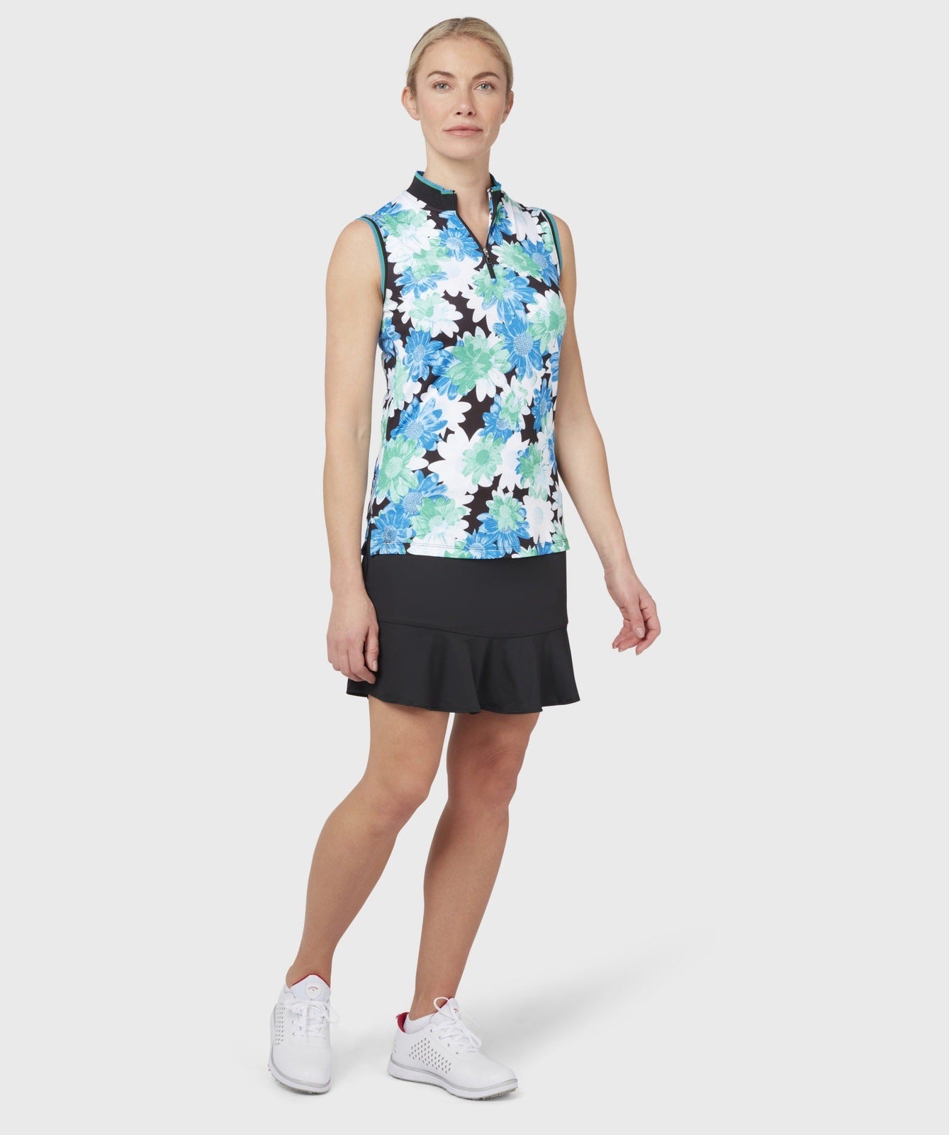 Callaway Ladies Printed Floral SL Golf Polo Shirt CGKSC017