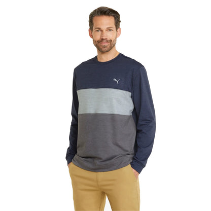 Puma Cloudspun Colourblock Crew Neck Golf Mid Layer 535458