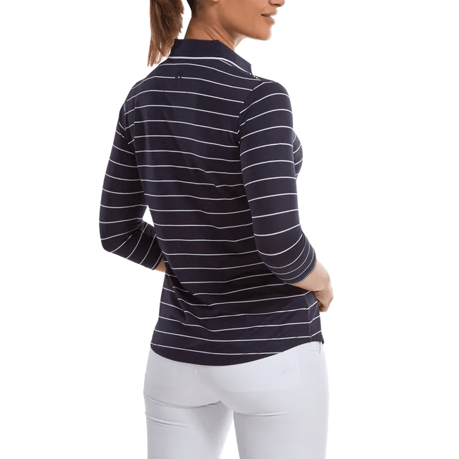 FootJoy Ladies 3/4 Sleeve Pinstripe Pique Golf Polo Shirt 88460