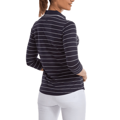 FootJoy Ladies 3/4 Sleeve Pinstripe Pique Golf Polo Shirt 88460