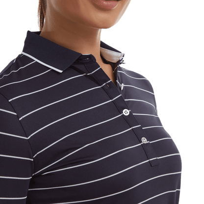 FootJoy Ladies 3/4 Sleeve Pinstripe Pique Golf Polo Shirt 88460