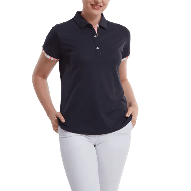 FootJoy Ladies Watercolour Trim Pique Golf Polo Shirt 88486